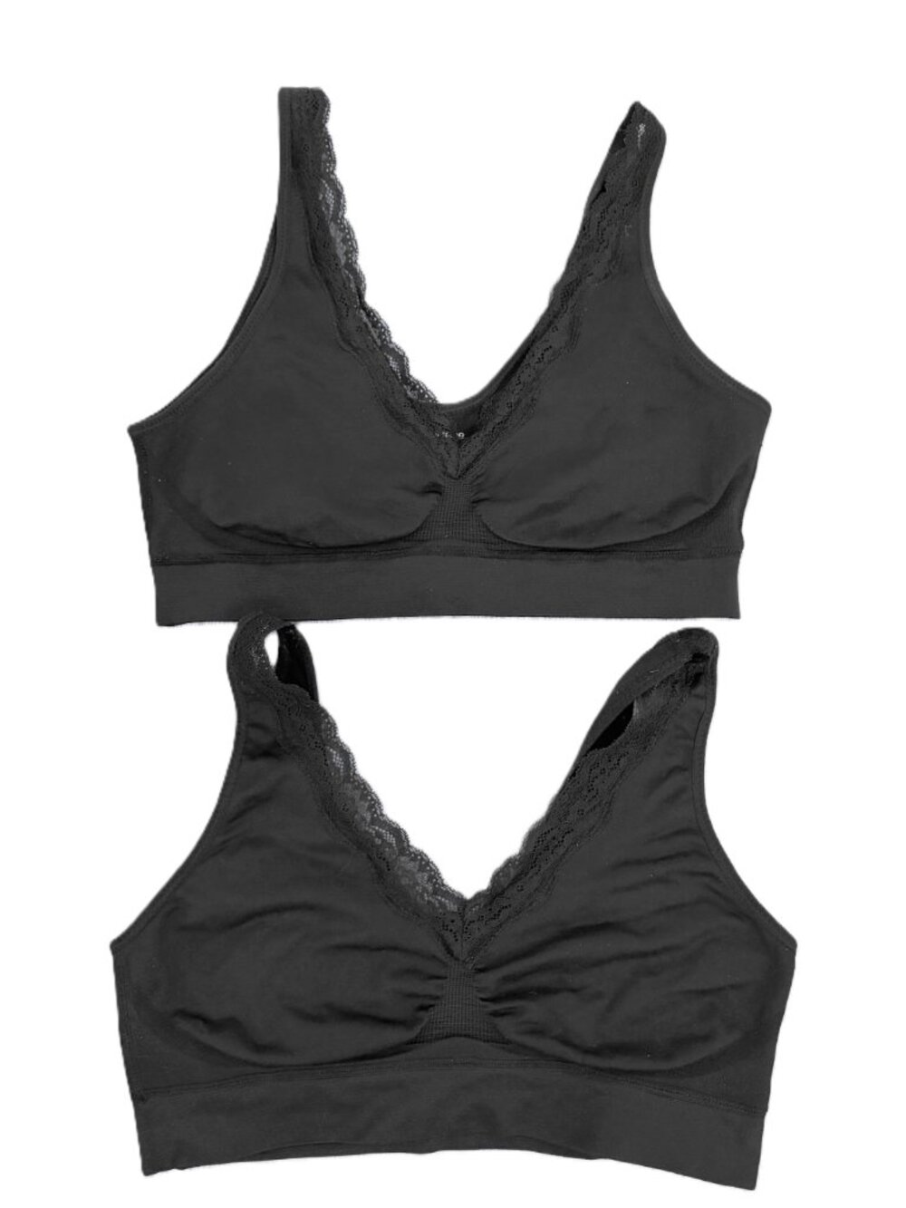 Ambrielle Black Seamless V-Neck Bralette Bundle (2) – Size L